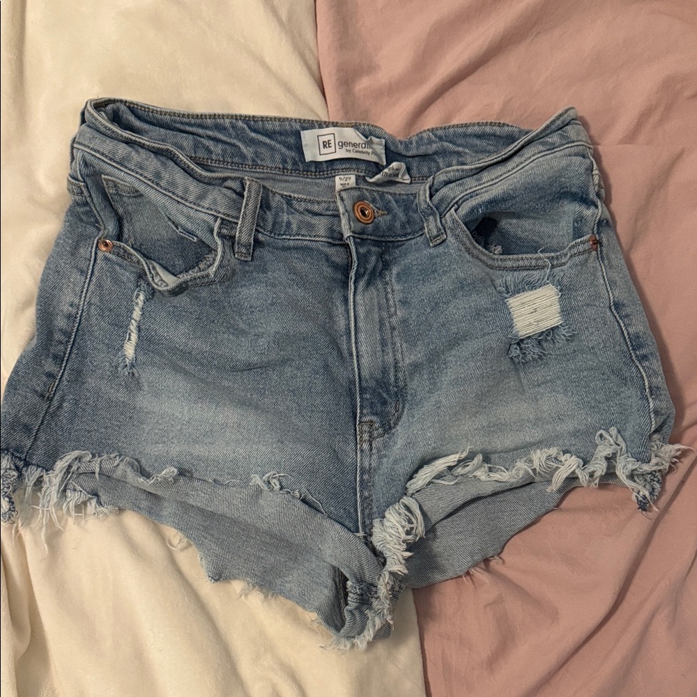 Universal Thread Light Blue Frayed Jean Shorts